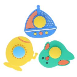 Lot de 3 jeux de bain ventouses rotatives en silicone