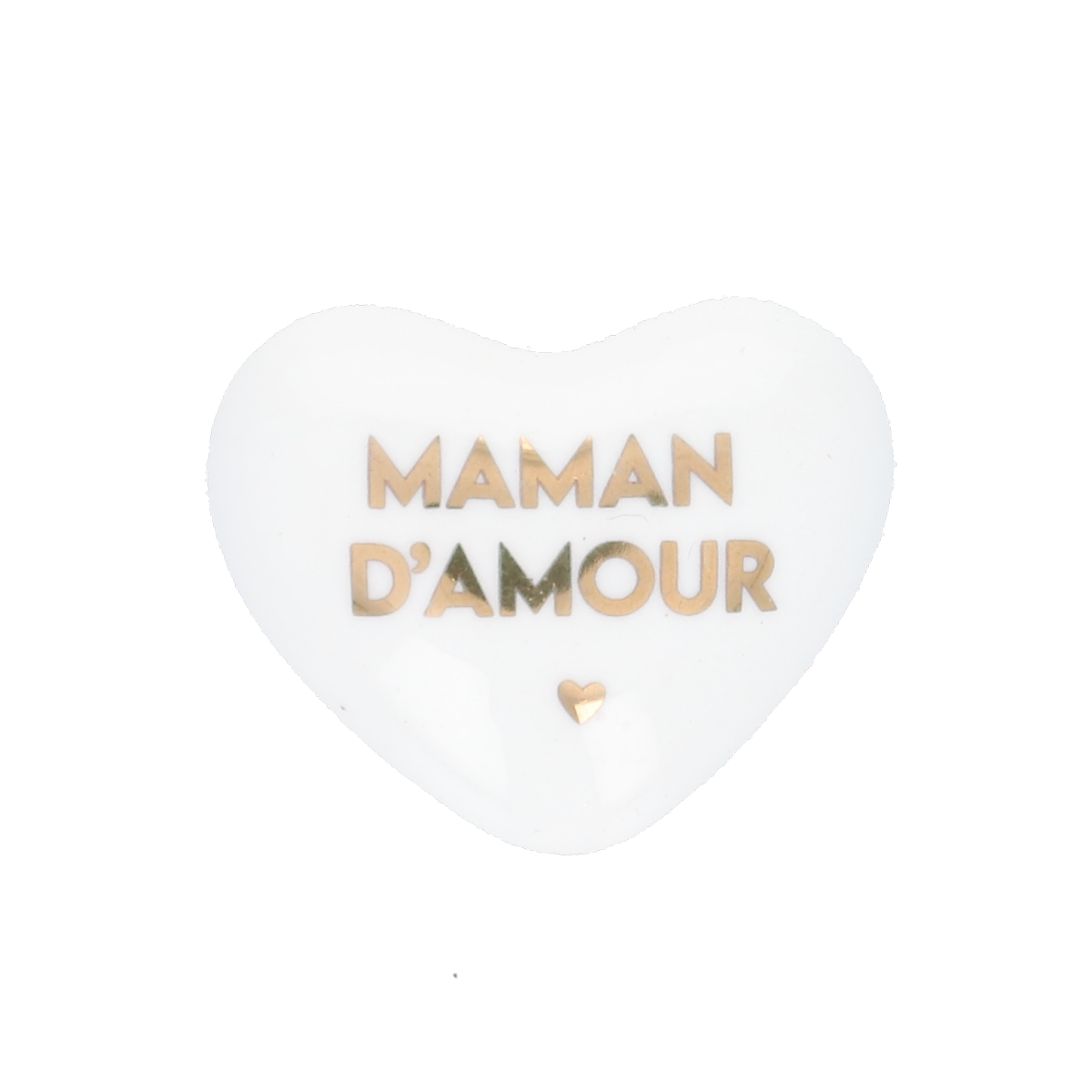 Cœur en céramique blanc et doré 