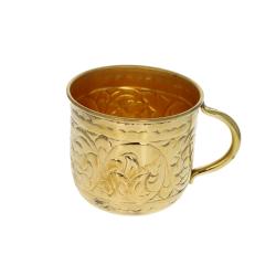 Tasse en laiton fleurs