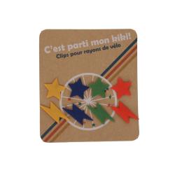 Lot de 8 clips étoiles et éclairs en silicone roues de vélo