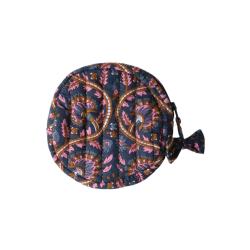 Porte-monnaie rond block print bleu - Mariage Indien