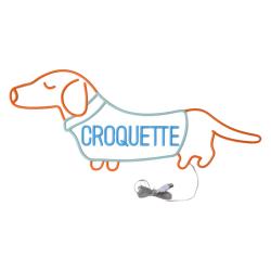 Lampe néon LED teckel croquette