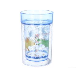 Verre à paillettes bleu dinosaures
