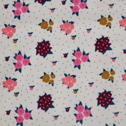 Toile cirée fleurs roses - La vie en rose