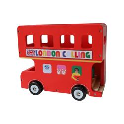 Bus de Londres et ses chanteurs jouet en bois