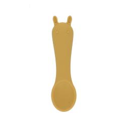 Petite cuillère en silicone lapin moutarde