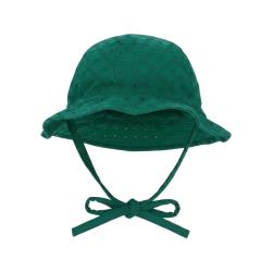 Chapeau de soleil broderie verte 0-6 mois - Folk d'été