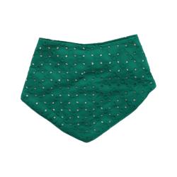Bavoir bandana éponge broderie verte - Folk d'été