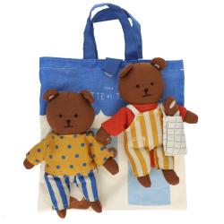 Duo petites poupées en tissu ours - Petit déj