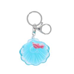 Porte-clés coquillage et dauphin à paillettes liquides - Dolphin queen