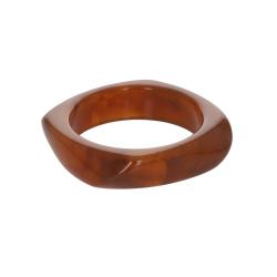 Bracelet jonc large en résine marron