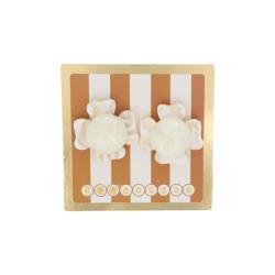Boucles d'oreilles fleurs écrues