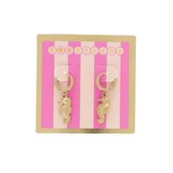 Boucles d'oreilles mini créoles hippocampe