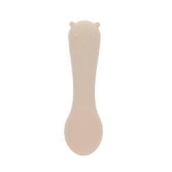 Petite cuillère en silicone ours beige