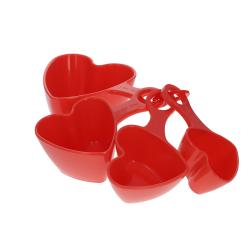 Lot de 4 cuillères doseuses coeurs en mélamine