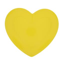 Assiette en mélamine cœur jaune