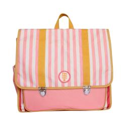 Cartable d'école rayé rose - Trouville