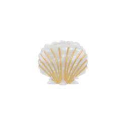 Pince à cheveux crabe coquillage nacré blanc