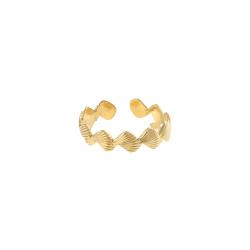 Bague rangée de coquillages dorés