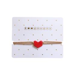 Bracelet enfant en perles cœur rouge