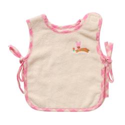 Bavoir tablier éponge lapin rose - Chichi pompon