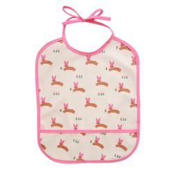 Bavoir imperméable lapin rose - Chichi pompon