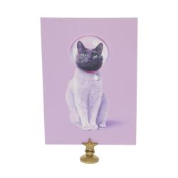 Carte de voeux chat astronaute
