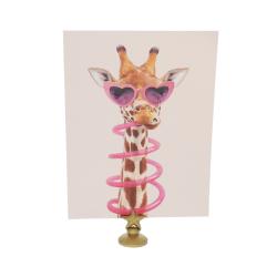 Carte de voeux girafe à lunettes
