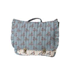 Cartable maternelle fleuri bleu - À la cueillette