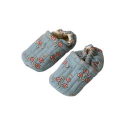 Chaussons fleuris bleu 6-12 mois - À la cueillette