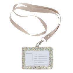 Porte badge tour de cou à paillettes