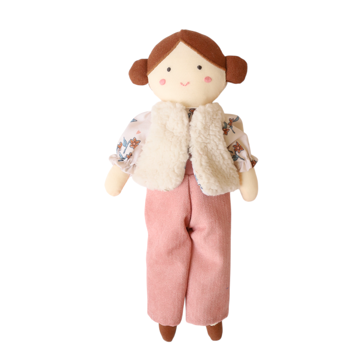 Poupée en tissu Capucine - À la cueillette