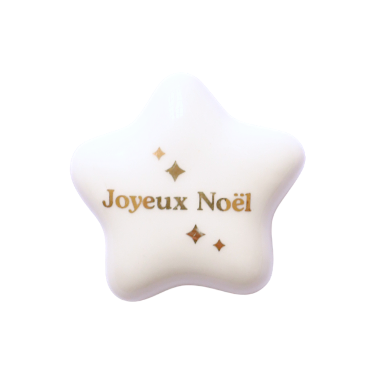 Etoile en céramique blanc et doré 