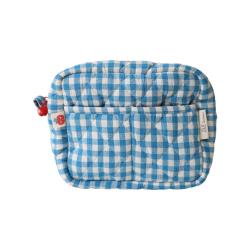 Trousse de toilette vichy bleu - Vichy chéri