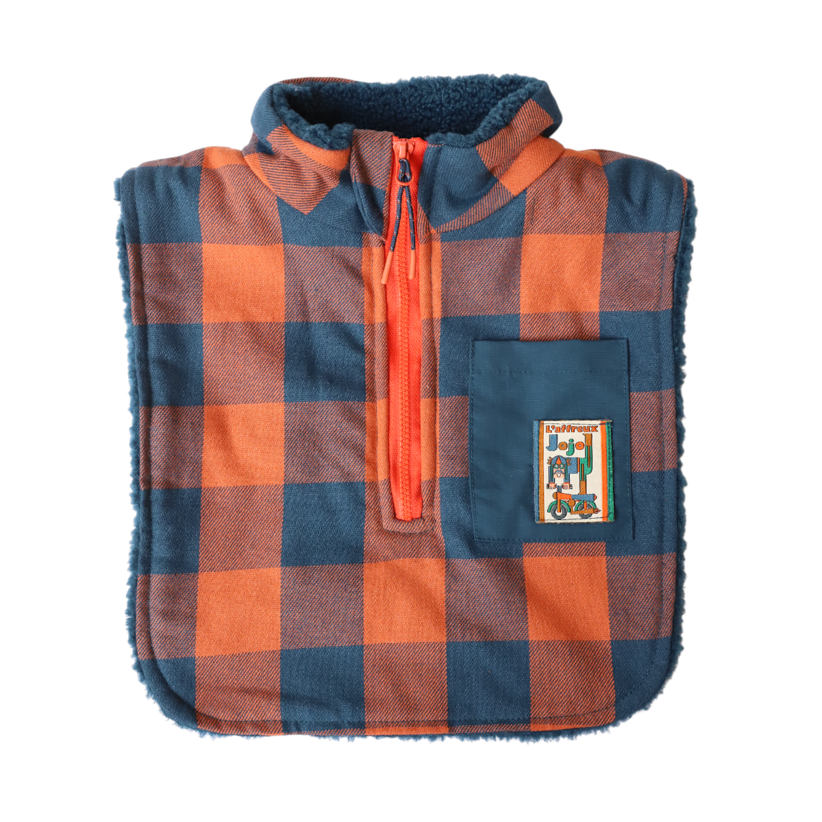 Plastron enfant à carreaux et sherpa - L'affreux Jojo