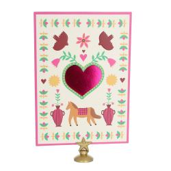 Carte de vœux cœurs roses - Aland