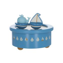 Boîte à musique bateau et baleine