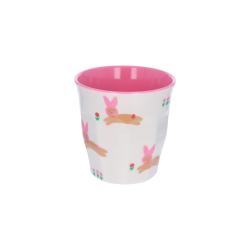 Petit verre en mélamine lapin rose - Chichi pompon