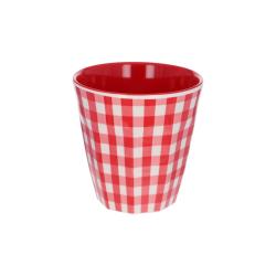 Grand verre en mélamine vichy rouge