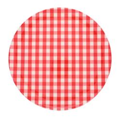 Assiette en mélamine vichy rouge