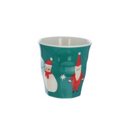 Petit verre en mélamine père noël vert - La forêt