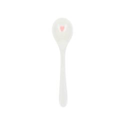 Cuillère écrue cœur rose