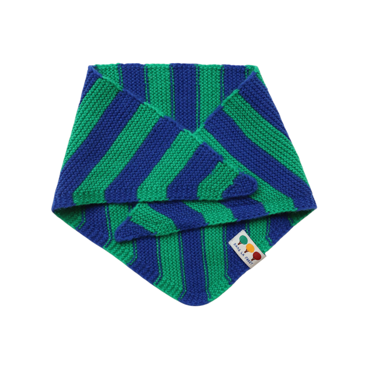 Bandana écharpe en tricot rayé vert - La forêt
