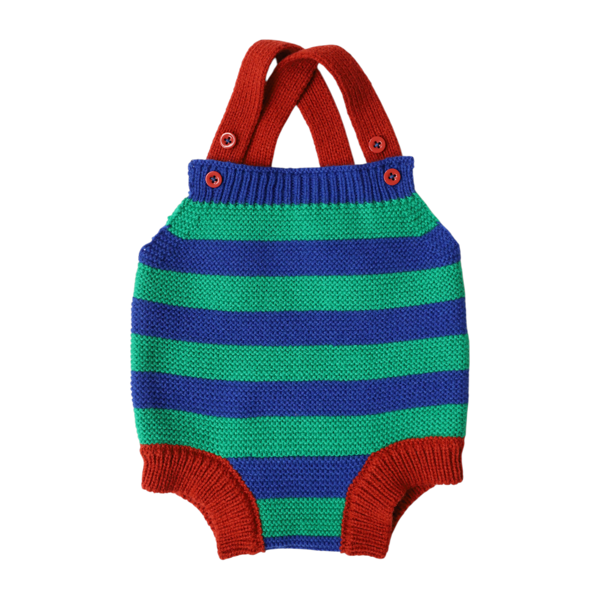 Barboteuse en tricot rayé vert 6-12 mois - La forêt