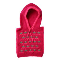Plastron enfant en tricot rose et vert - Aland