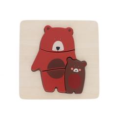 Puzzle ours en bois à encastrer - La forêt