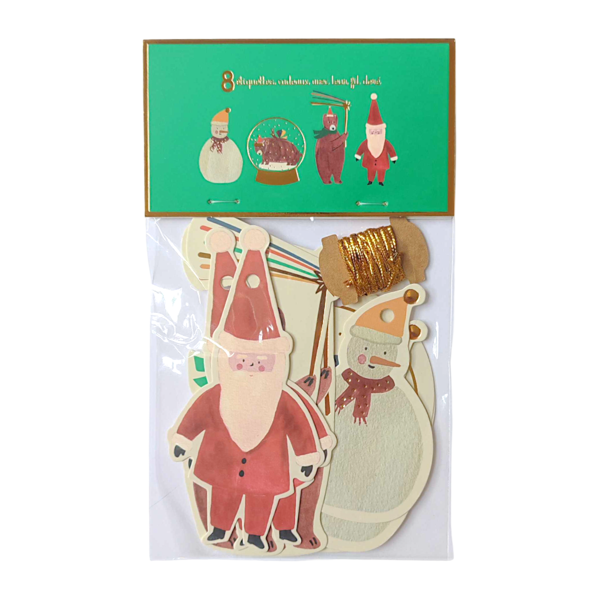 Lot de 8 étiquettes cadeaux de Noël - La forêt