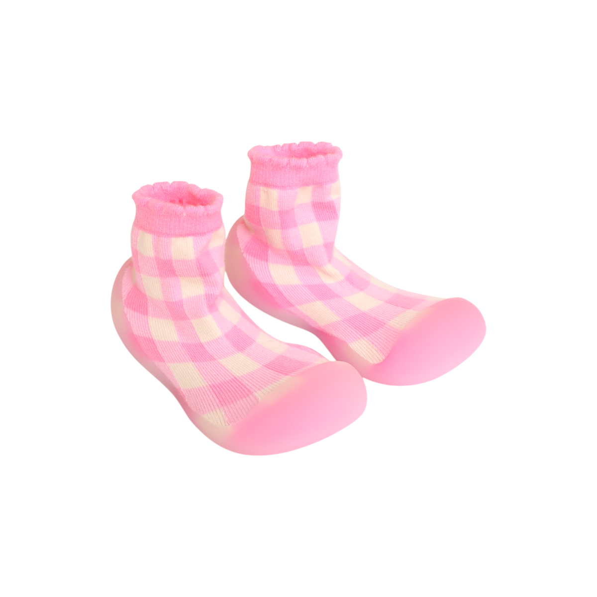 Chaussinettes vichy rose 20-21 - Chichi pompon