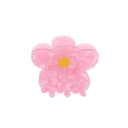 Pince à cheveux crabe fleur rose