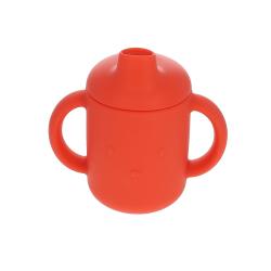 Tasse d'apprentissage en silicone ours rouge - Petit déj